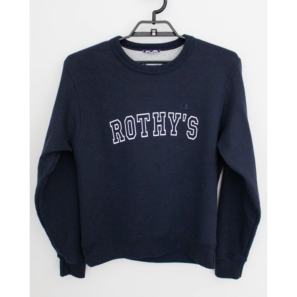 Rothy's x Champion Sweatshirt‎ Small Blue Embroidered Logo Pullover Long Sleeve
